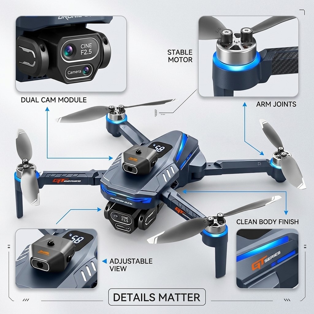 New GT8 Drone Professional 8K  – Drone Lidar recenzja i cena