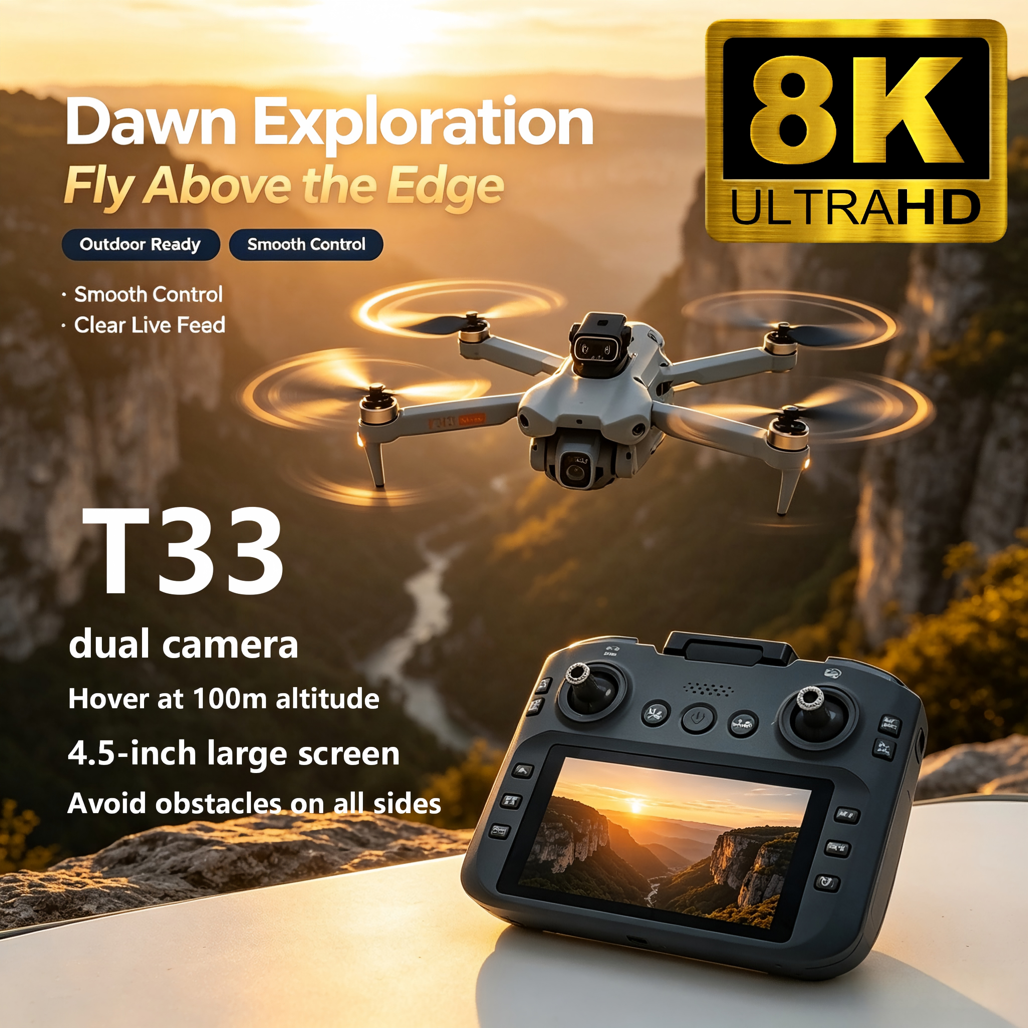 Upgrade T33 Drone Aerial 8K HD – Drone Mapping recenzja i cena